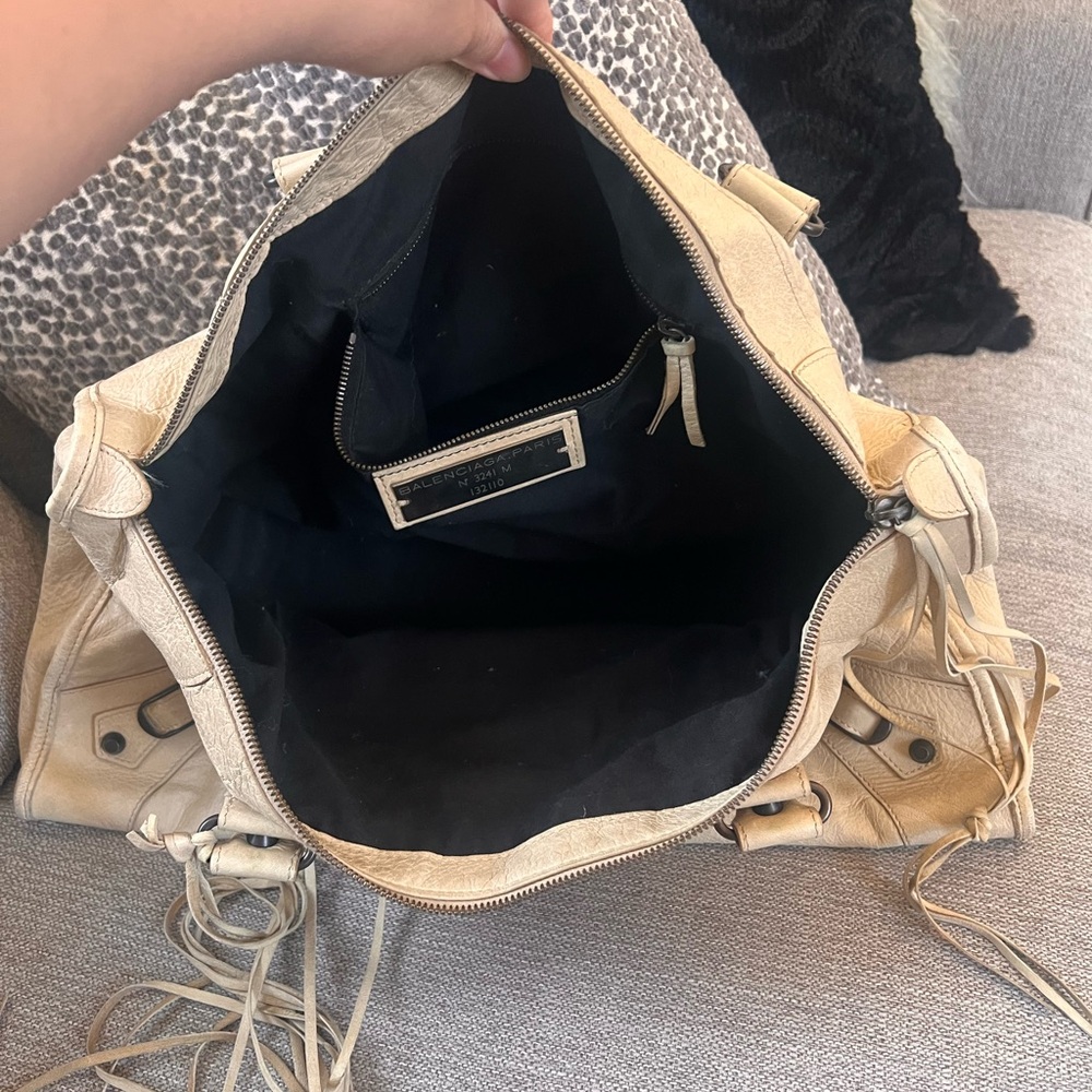 Balenciaga Cream Leather Motocross Classic Le City Work Bag - Picture 5 of 13